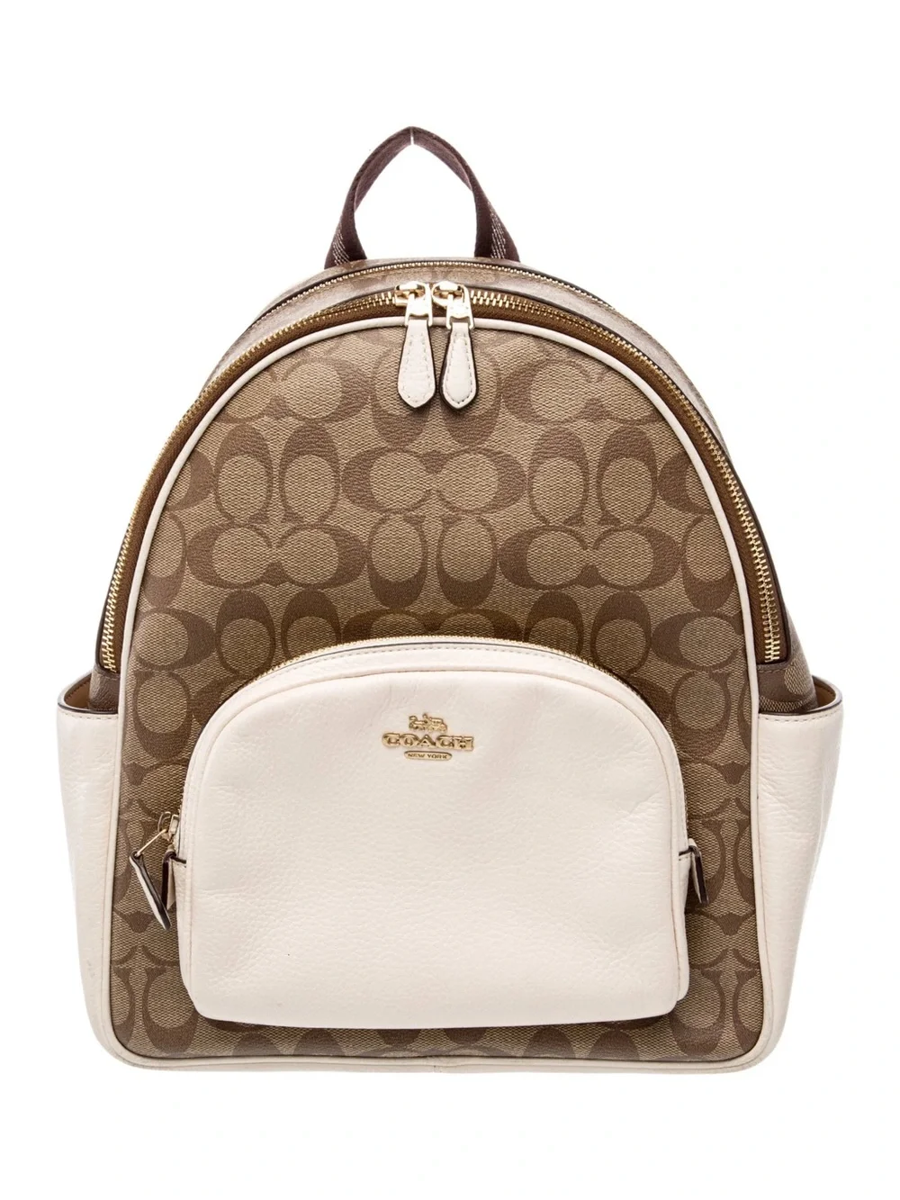 Coach Signature Brown & Cream Mini Backpack